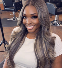 ASHLEY UNIT (Ash blonde  highlights with black base)