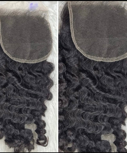 6x6 HD LACE closure -Raw Burmese curl (small knots) (Copy)